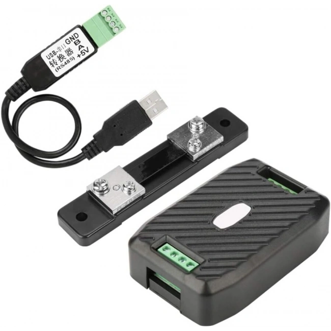 PZEM-017 0-300V 50A DC Güç İletişim Modülü + 50A Şönt + USB-RS485