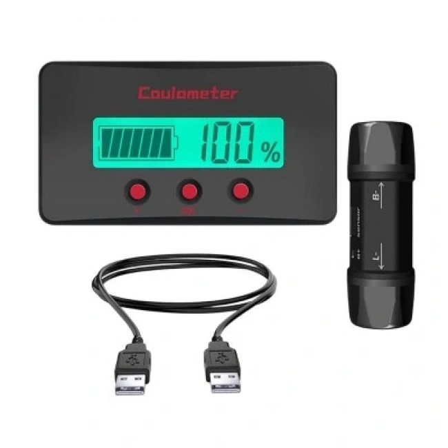 PZEM-033 8-120V Pil Voltaj Kapasite Göstergesi + 100A Şönt + 1m USB Kablo