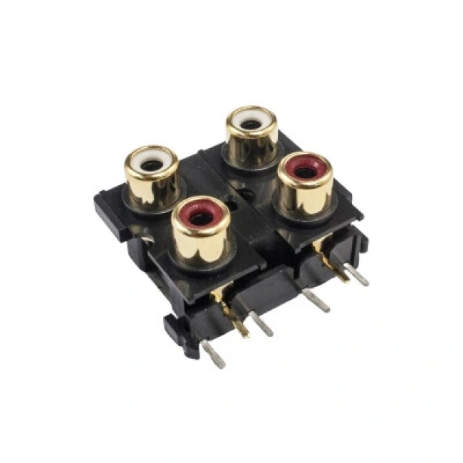 RC14 3.5mm İkili Stereo RCA Jack Dişi - PCB Tip
