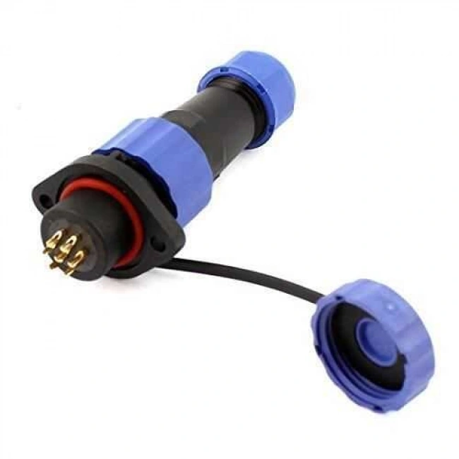 SD16 7 Pin 16mm Su Geçirmez Konnektör Takımı - Flanşlı Panel Tipi