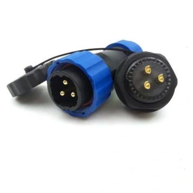 SD20 3 Pin 20mm Su Geçirmez Konnektör Takımı - Panel Tipi