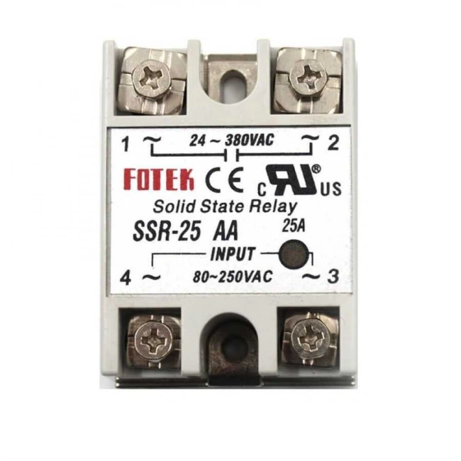 SSR-25AA Solid State Röle 25A - 80-250VAC Giriş 24-380VAC Çıkış
