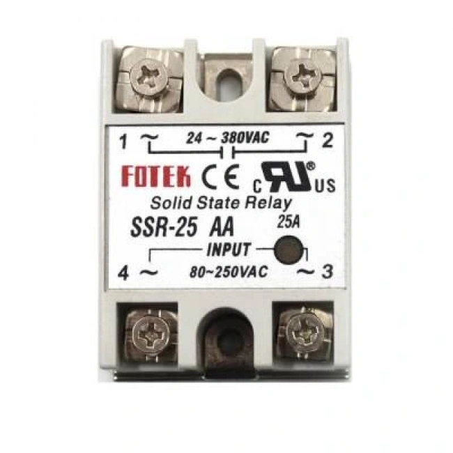 SSR-25AA Solid State Röle 25A - 80-250VAC Giriş 24-380VAC Çıkış