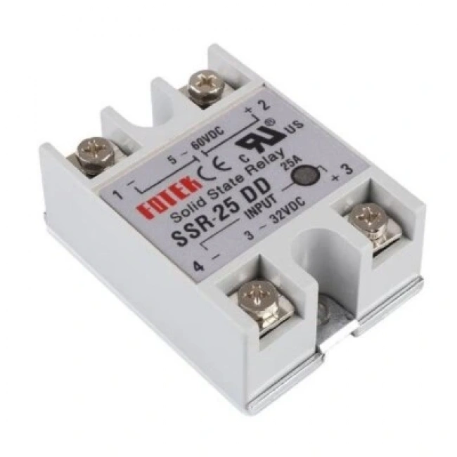 SSR-25DD Solid State Röle 25A - 3-32VDC Giriş 5-60VDC Çıkış