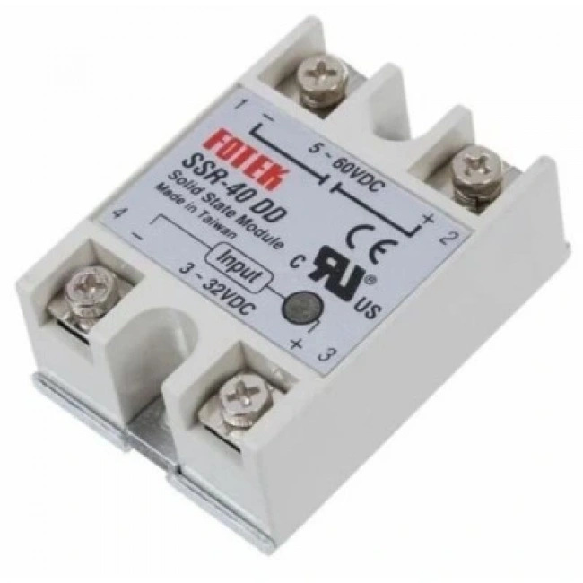 SSR-40DD Solid State Röle 40A - 3-32VDC Giriş 5-60VDC Çıkış