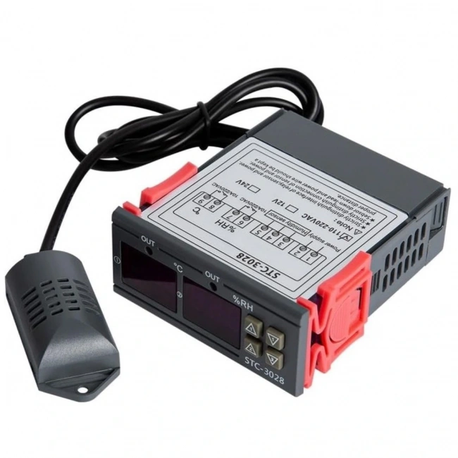 STC-3028 220V LCD Ekranlı Problu Termostat Dijital Sıcaklık Kontrol Cihazı