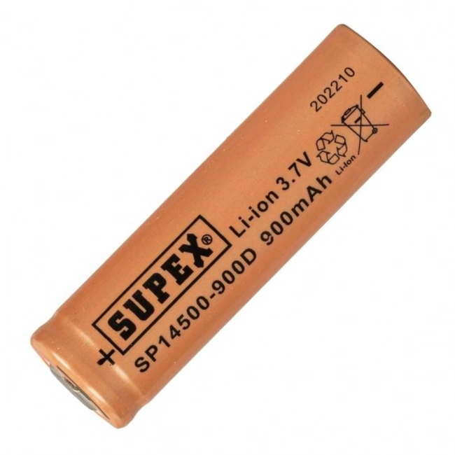 Supex 14500 3.7V 900mAh Li-ion Şarjlı Pil (Başsız)