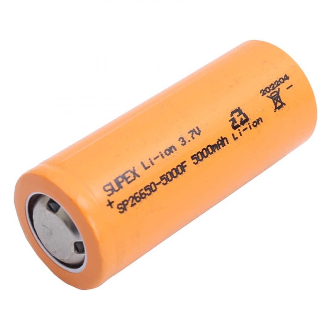 Supex 26650 3.7V 5000mAh Li-ion Pil (Başsız)