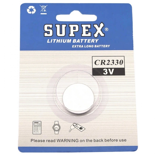 Supex CR2330 3V Lityum Düğme Pil Tekli Kart