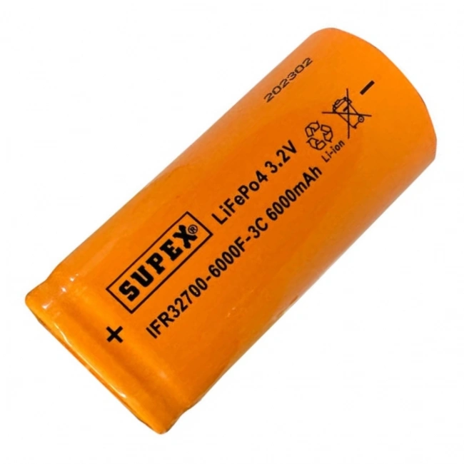 Supex IFR32700 3.2V 6000mAh LiFePo4 Şarjlı Pil 3C Deşarj Akımı (Başsız)
