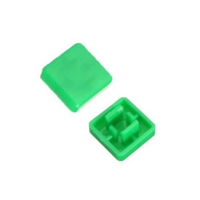 Tact Switch Kapağı Kare Yeşil - 10x10x5mm