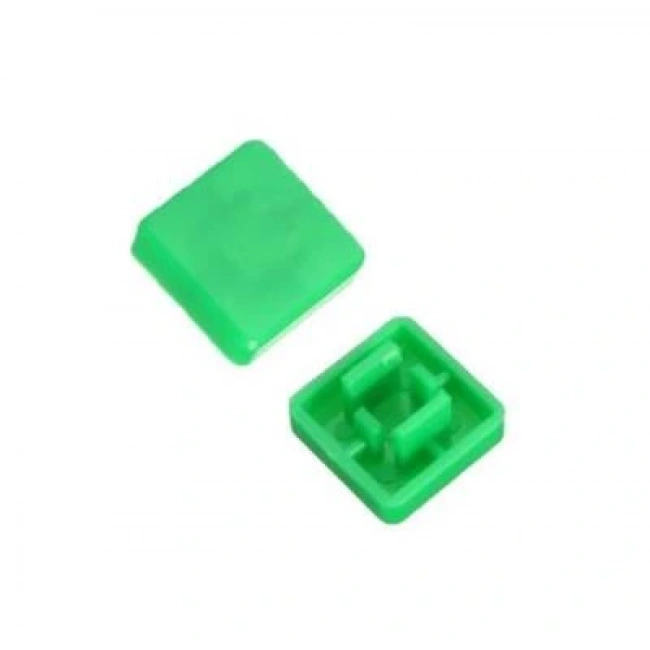 Tact Switch Kapağı Kare Yeşil - 10x10x5mm