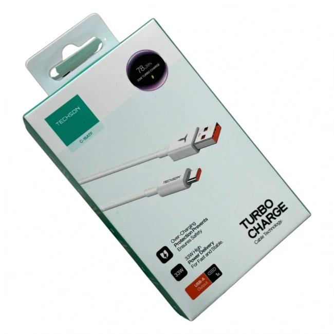 TECHSON 33W Turbo Şarj Type-C Kablo 3.0A 1m C-16ATF