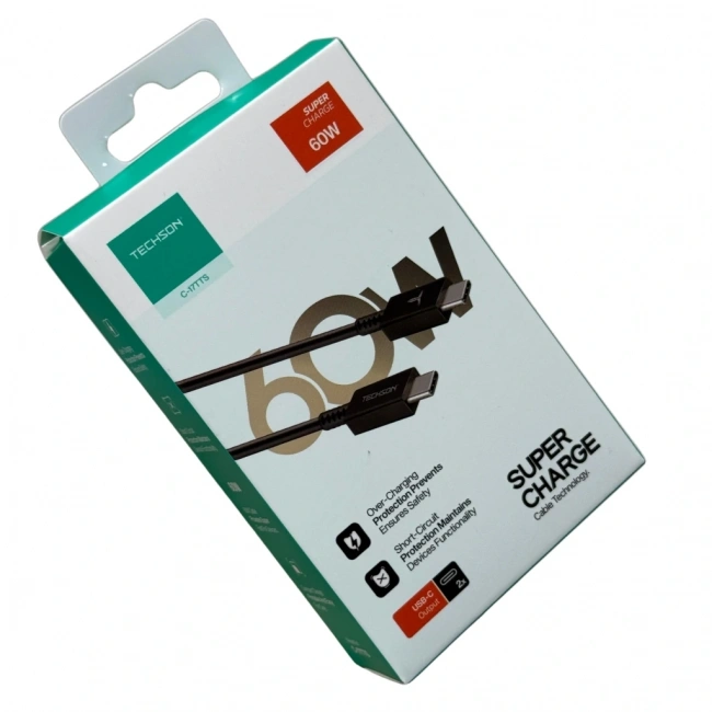 TECHSON 60W Type-C Süper Hızlı Şarj Kablosu 1 Metre C-17TTS