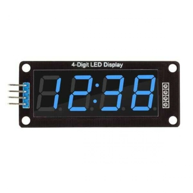 TM1637 4 Digit Led Display Saat Modülü - Mavi