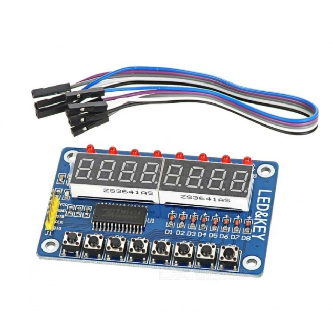TM1638 Modülü Anahtar Ekran AVR Arduino 8-Bit Dijital LED Kartı