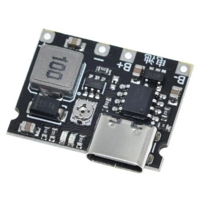 Type-C Li-ion 18650 Pil Şarj Devresi - DC-DC Voltaj Yükseltici