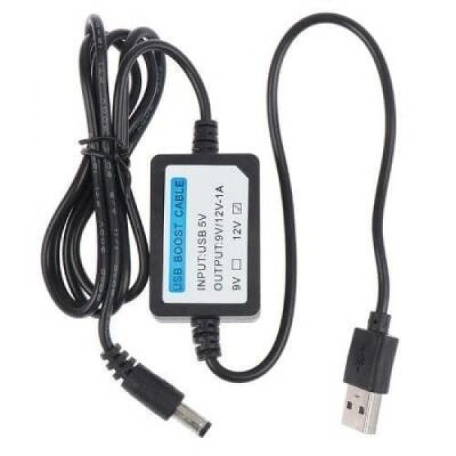 USB 5V - 12V 1A Voltaj Yükseltici Booster 1m