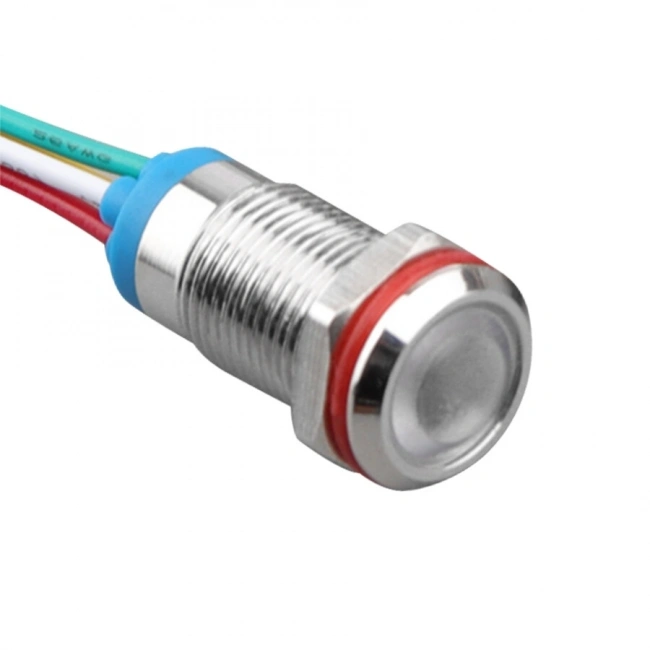 WD10L-P2/RG- 10mm 12-24V Kablolu Metal Sinyal Lambası - 2 Renk Katot