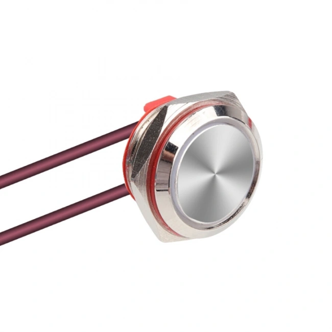 WD16C1-Wired-P1 16mm Düz Yaylı Metal Buton - Kablolu