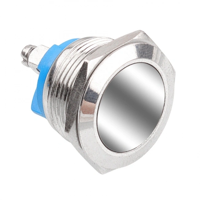 WD19H-P0 19mm Düz Yaylı Metal Buton