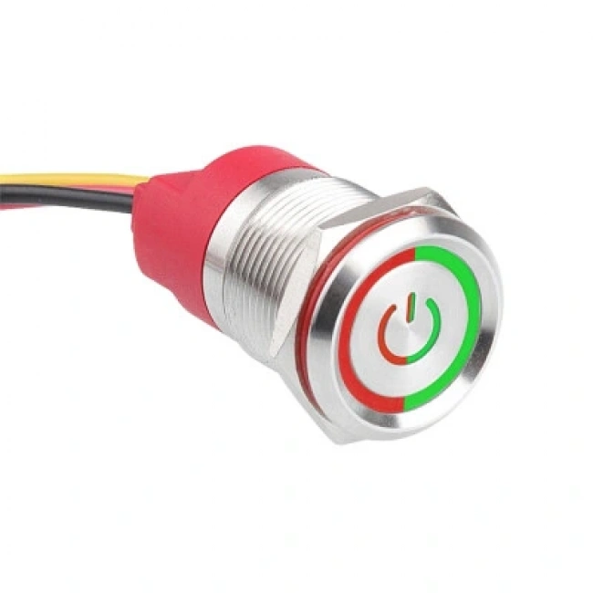 WD19T-P2-EC 19mm Dokunmatik Touch Metal Buton - Çift Renk