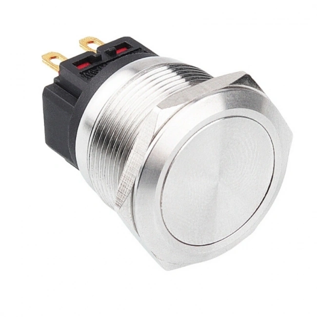 WD22B-P1 22mm Düz Yaylı Metal Buton