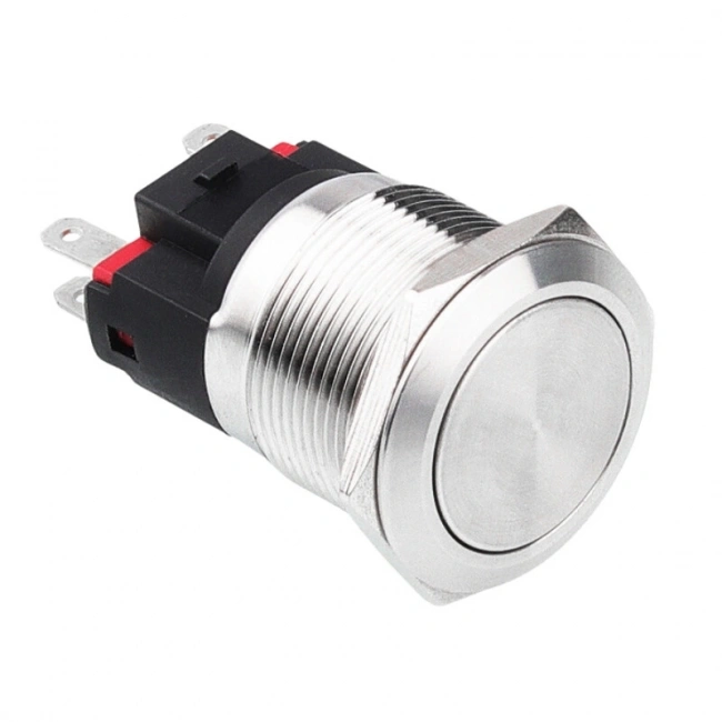 WD22E-P1 22mm Düz Yaylı Metal Buton