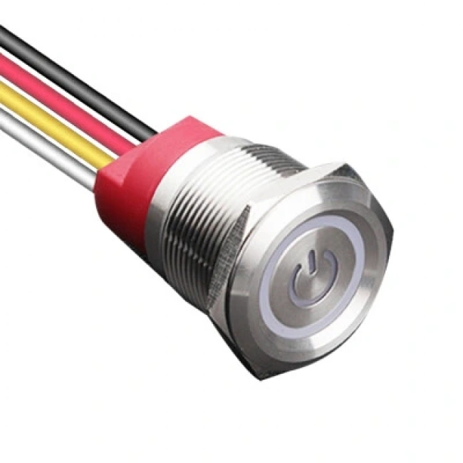 WD22T-P2-EC 22mm Dokunmatik Touch Metal Buton - Beyaz