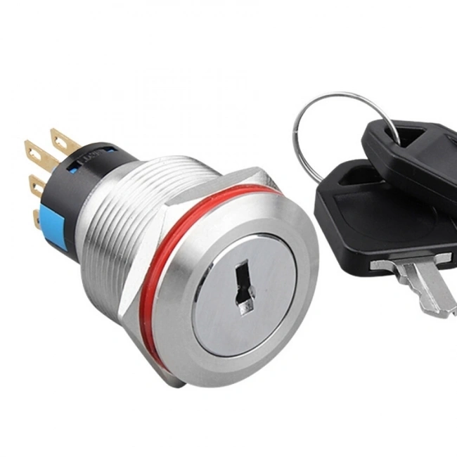 WD22Y-P1 22mm Anahtarlı Mandal Buton 2NO+2NC