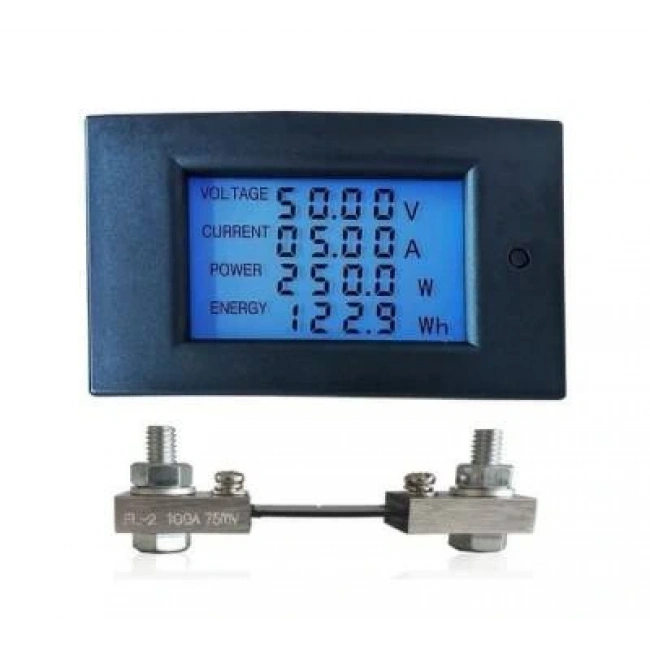WZ-DM100 100V 100A Voltmetre Ampermetre - 75mV Şönt Direnç