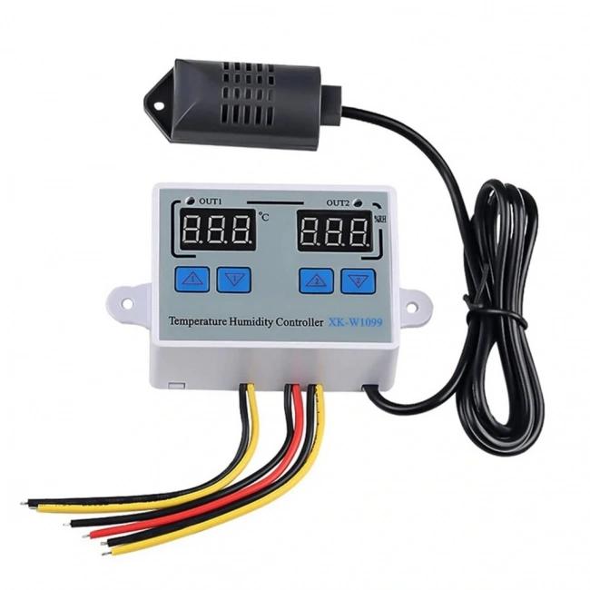XK-W1099 220V Sıcaklık ve Nem Ölçer Ekranlı Termostat - Röle Modülü