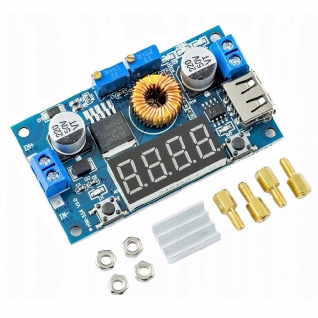 XL4015 75W 5A DC-DC Voltmetre Ekranlı (4Digits) Voltaj Düşürücü Modül