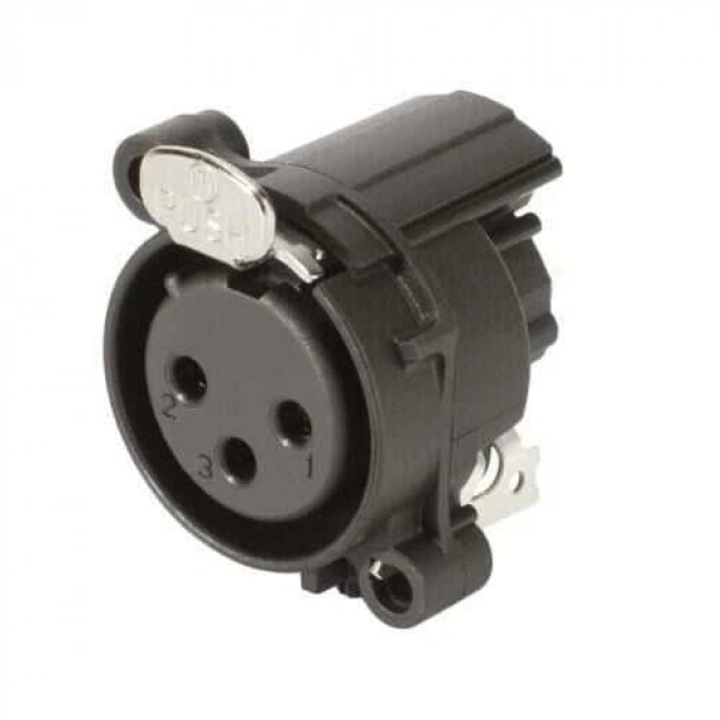 XLR Konnektör Panel Tipi Dişi - 3 Pin Plastik
