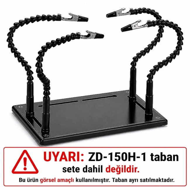 ZD-11P 4 Adet Timsah Uçlu PCB Tutucu - Tabansız
