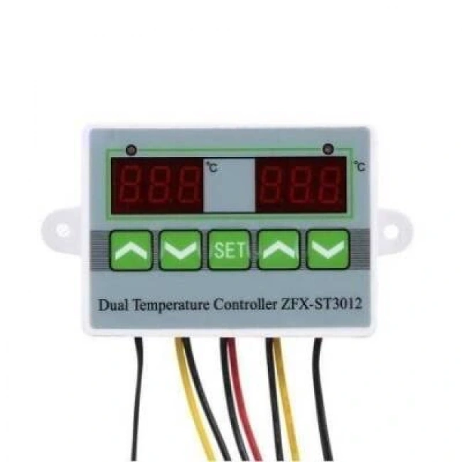 ZFX-ST3012 24V Çift Röle Çıkışlı Termostat - Sıcaklık Kontrol Cihazı