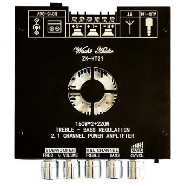 ZK-HT21 2x160W + 220W Bluetooth 5.0 2.1 Kanal Amfi Modülü TDA7498E