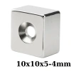 10x10x5-4mm Havşa Delikli Neodyum Güçlü Mıknatıs - Neodim Magnet