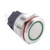 WD22B-P1Z-E 22mm Düz Anahtarlı Işıklı Metal Buton - Yeşil