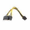 2X SATA Power Kablo To 8 Pin (6+2 ) Pci-e Dönüştürücü Güç Kablosu