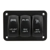 3lü ON-OFF Işıklı Anahtar Switch Panel 12V-24V- Yeşil