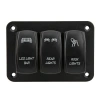 3lü ON-OFF Işıklı Anahtar Switch Panel 12V-24V- Yeşil