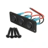 3lü ON-OFF Mavi Nokta Işıklı Anahtar Switch Panel 12V-24V