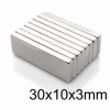 30X10x3mm Neodyum Güçlü Mıknatıs - Neodim Magnet