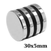 30x5mm Neodyum Güçlü Mıknatıs - Neodim Magnet