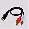3.5mm Stereo Dişi 2 x RCA Erkek (M) Ses Kablosu