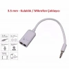 3.5mm Stereo Kulaklık Mikrofon Ayırıcı Çoklayıcı Aux Adaptör