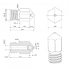 3D Yazıcı-Printer MK8 0.4mm Pirinç Nozzle