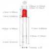 3mm Led Kırmızı Diyot Diffused 1 Adet