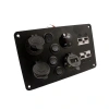 4lü Mavi Nokta Işıklı Switch Panel Anderson Soket Çakmaklık ve Voltaj Göstergeli
